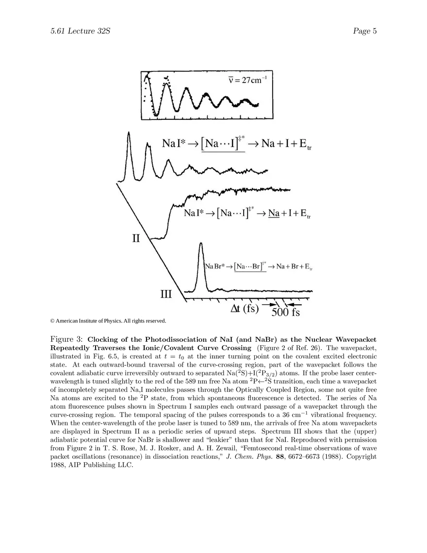 5.61 Supplement to Lecture 32: Zewail Wavepacket Experiment - Page 5