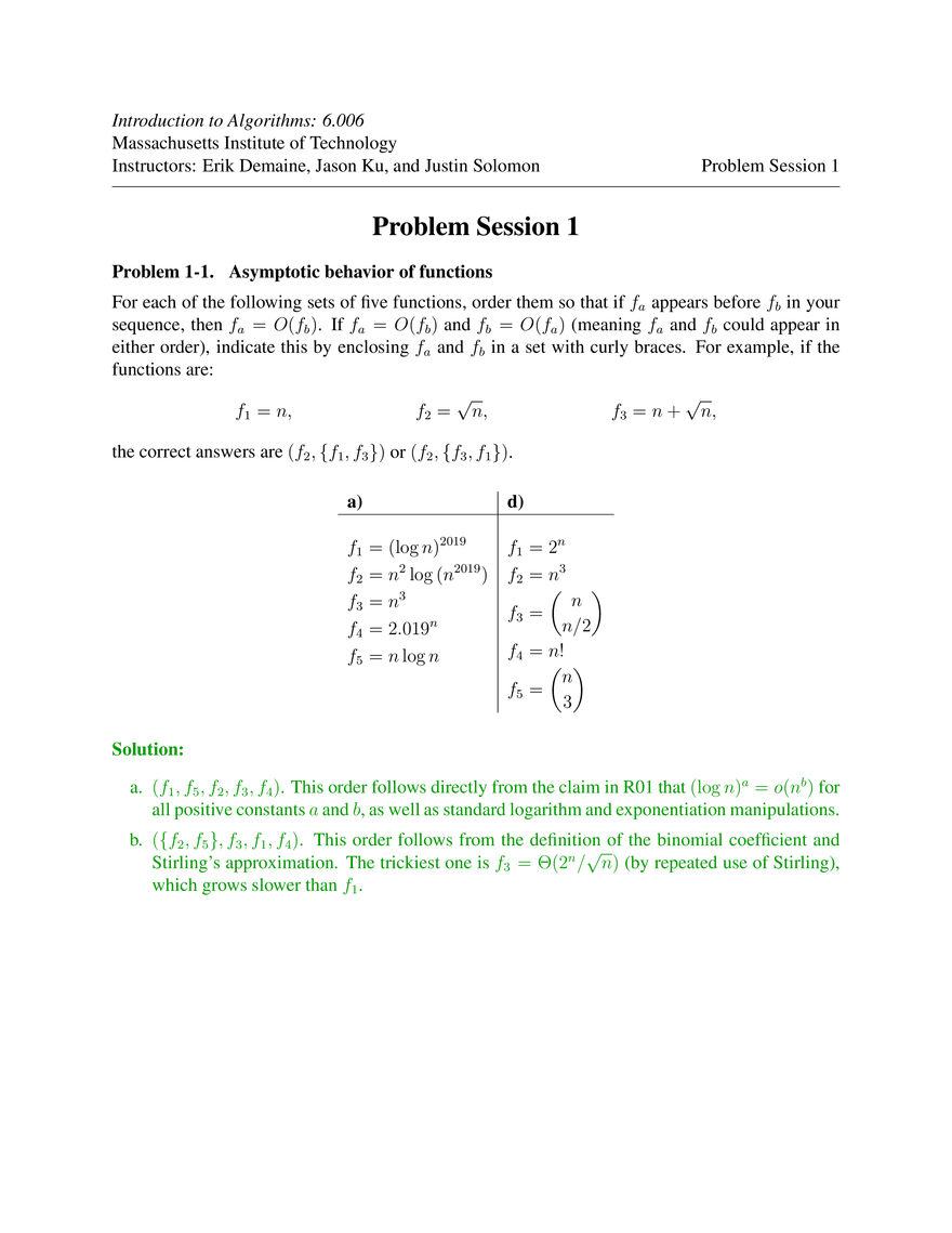 MIT 6.006: Introduction to Algorithms - Page 1