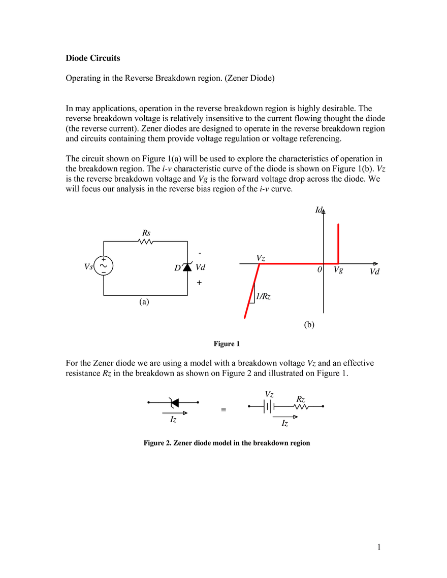 Design and Analysis of Diode Circuits - Page 1