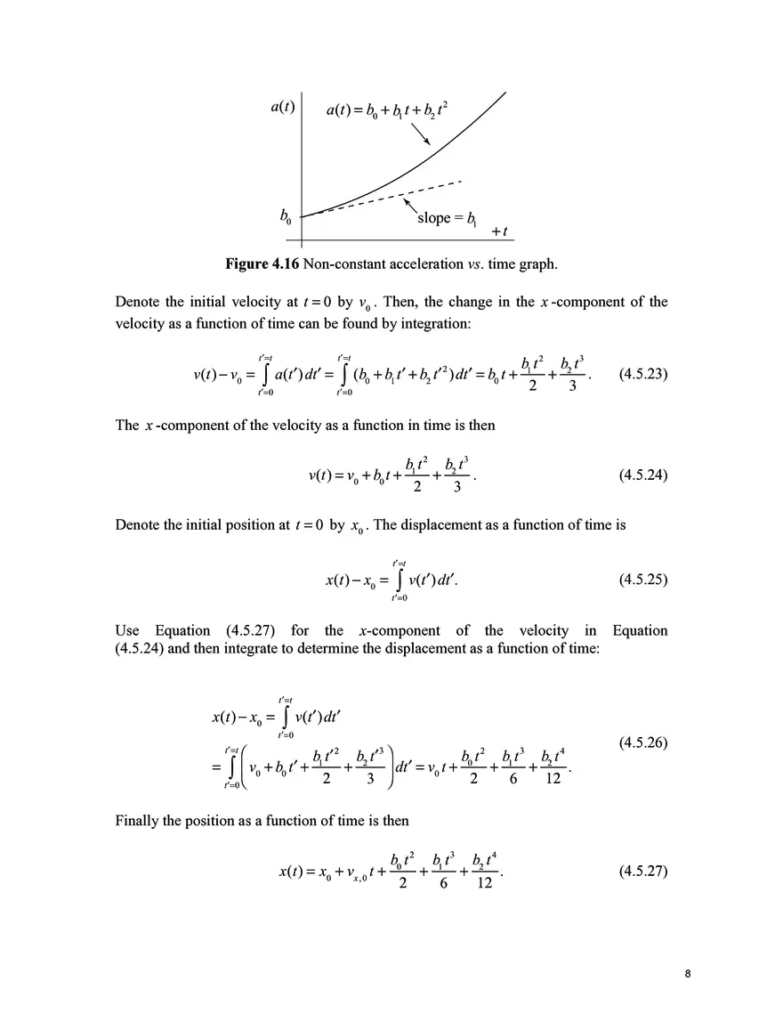8.01SC Classical Mechanics, Chapter 4.6: One Dimensional Kinematics and Integration - Page 9