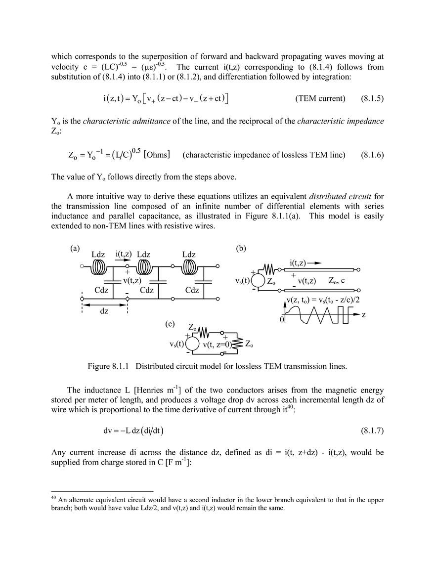 6.013 Electromagnetics and Applications, Chapter 8: Fast Electronics and Transient Behavior on TEM Lines - Page 2