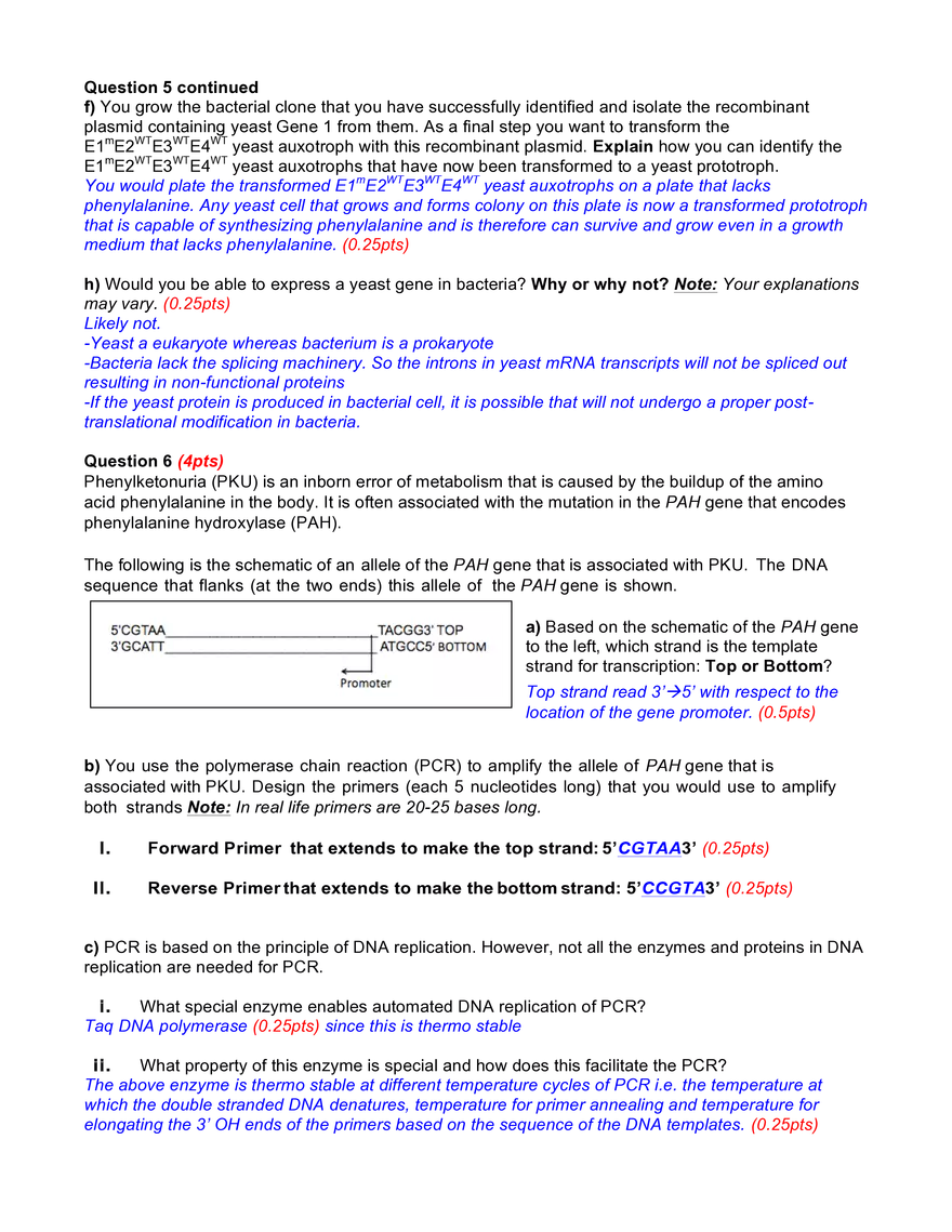 7.016 Introductory Biology: Assignment 4 Solutions - Page 7