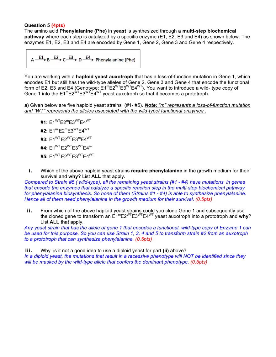 7.016 Introductory Biology: Assignment 4 Solutions - Page 5