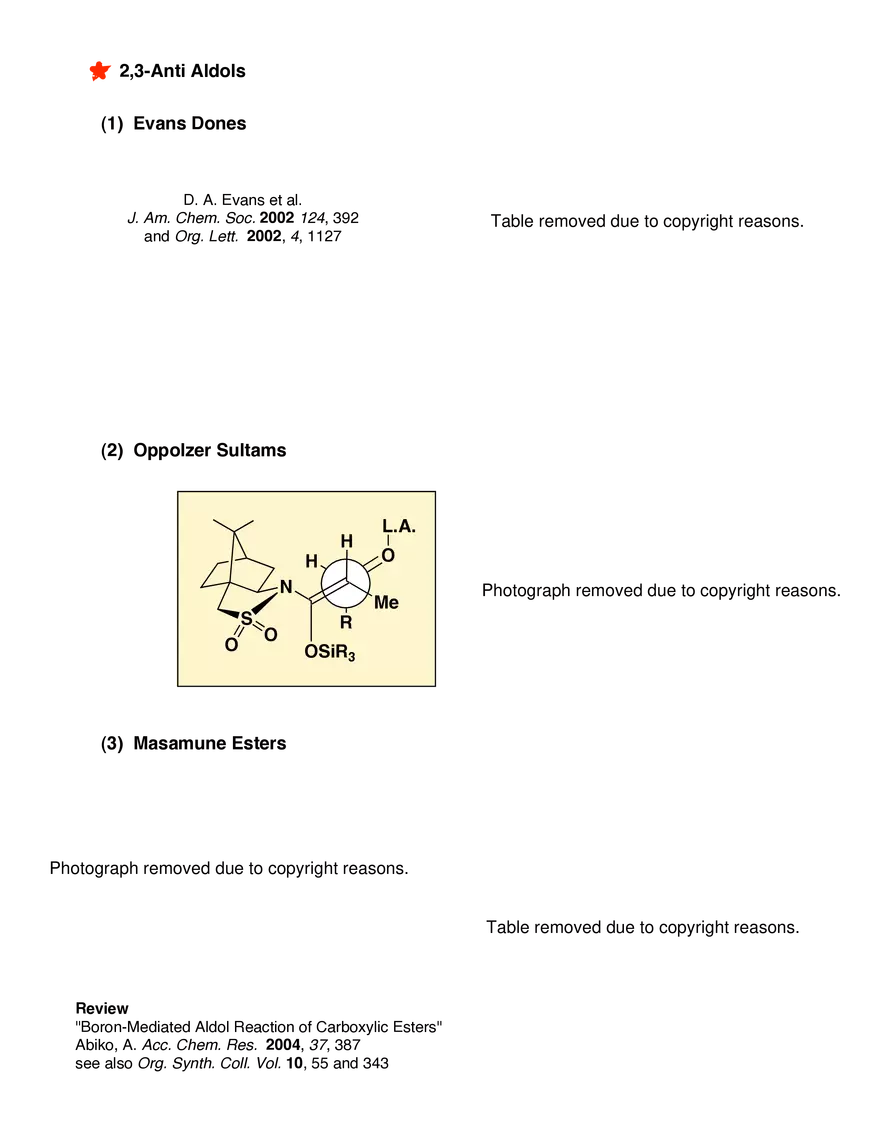Stereocontrolled Aldol Reactions (II) - Page 2