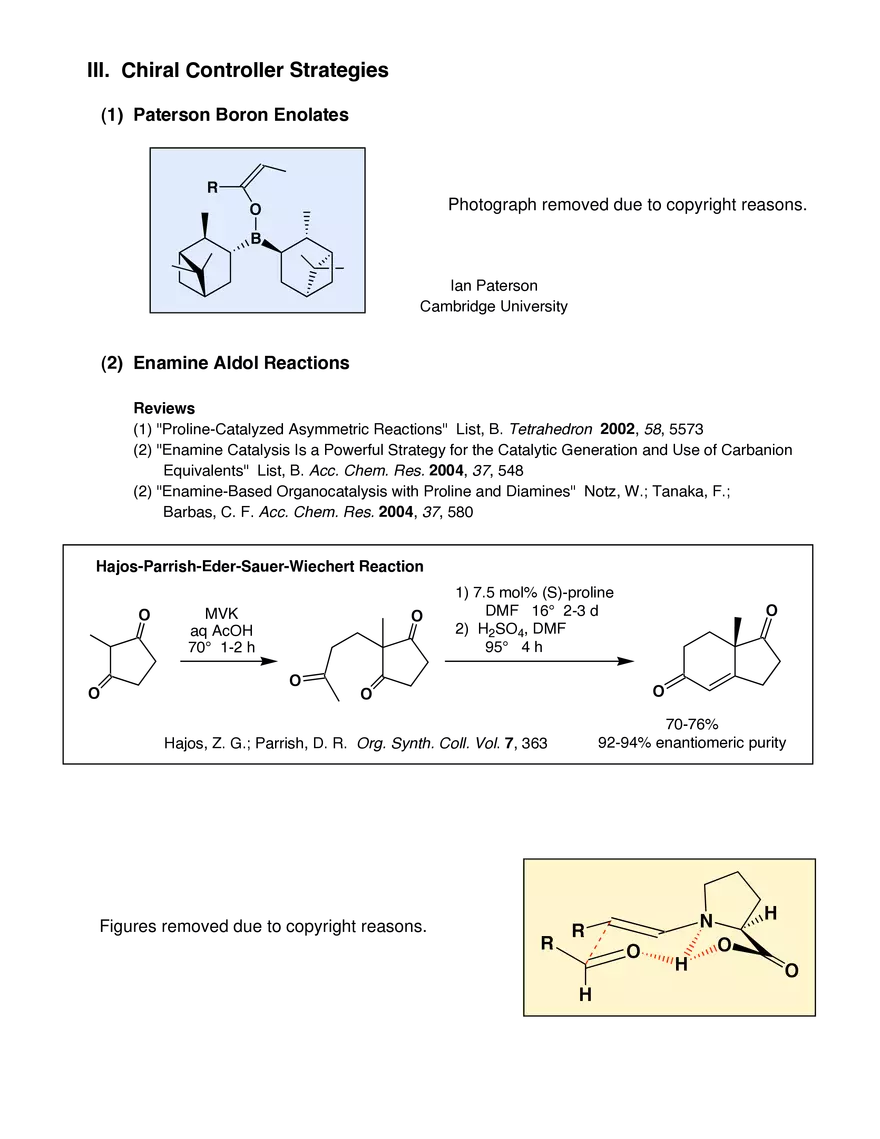 Stereocontrolled Aldol Reactions (II) - Page 3
