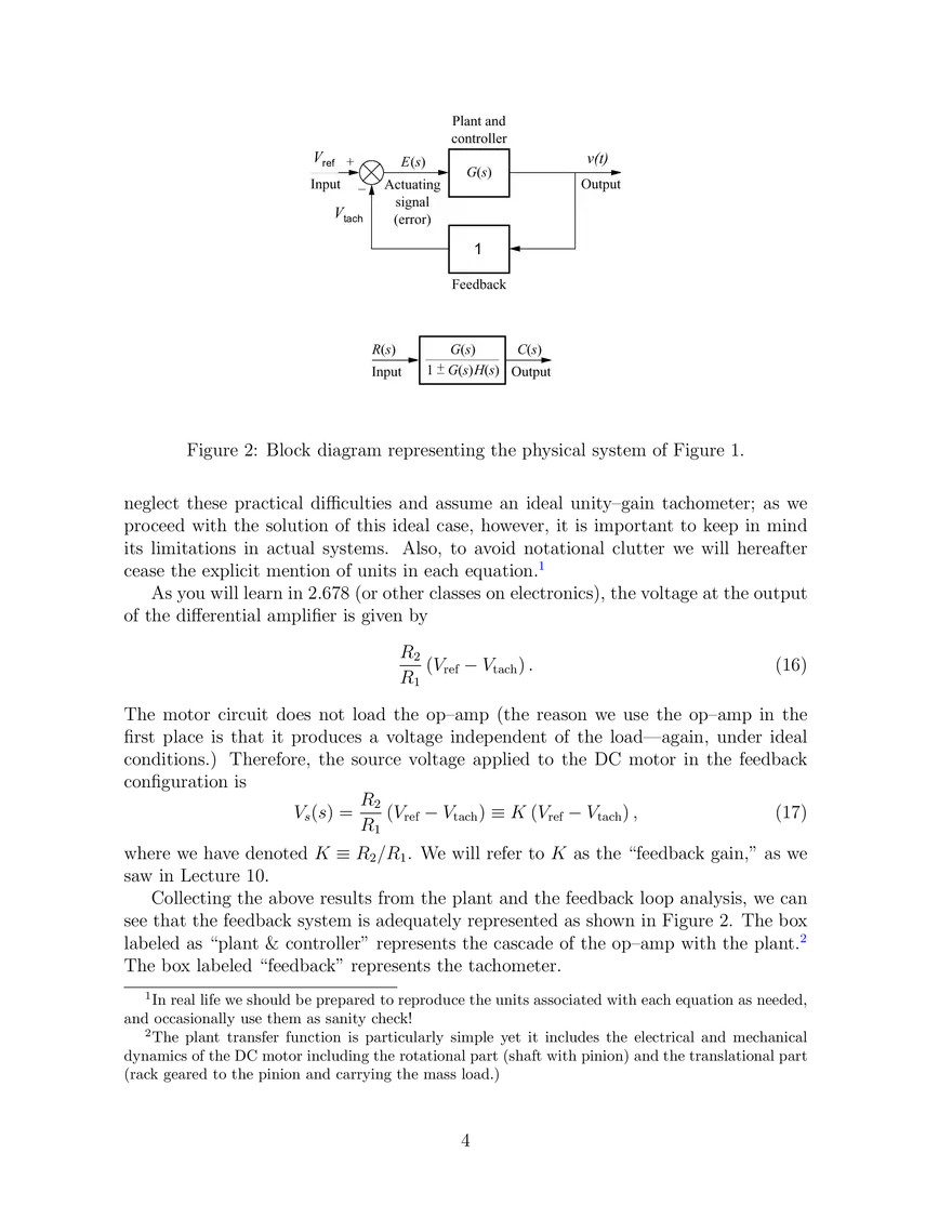 Dynamics of a DC Motor with Pinion Rack Load and Velocity Feedback - Page 4