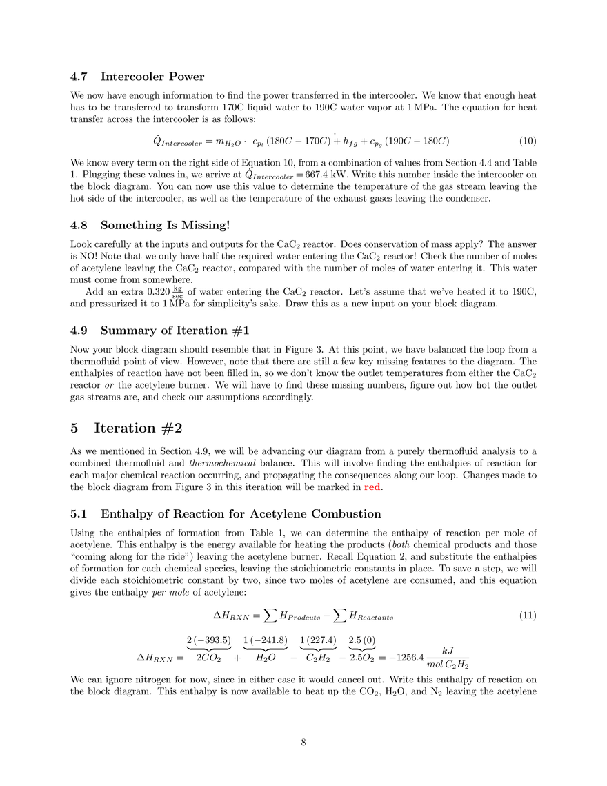 Calculations for Calcium Carbide/ Acetylene Reactor Block Diagram (Class Example) - Page 12