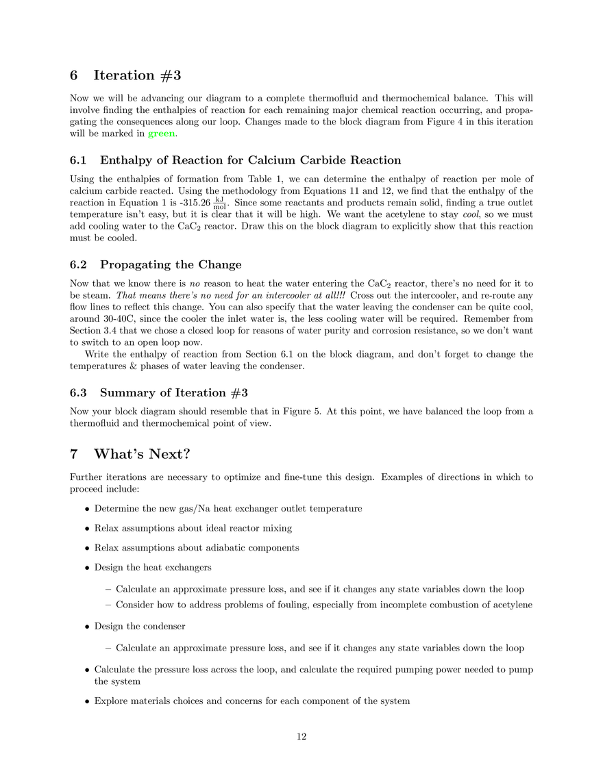 Calculations for Calcium Carbide/ Acetylene Reactor Block Diagram (Class Example) - Page 4