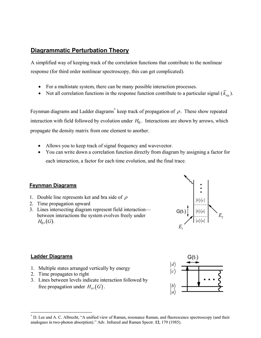 Diagrammatic Perturbation Theory - Page 1