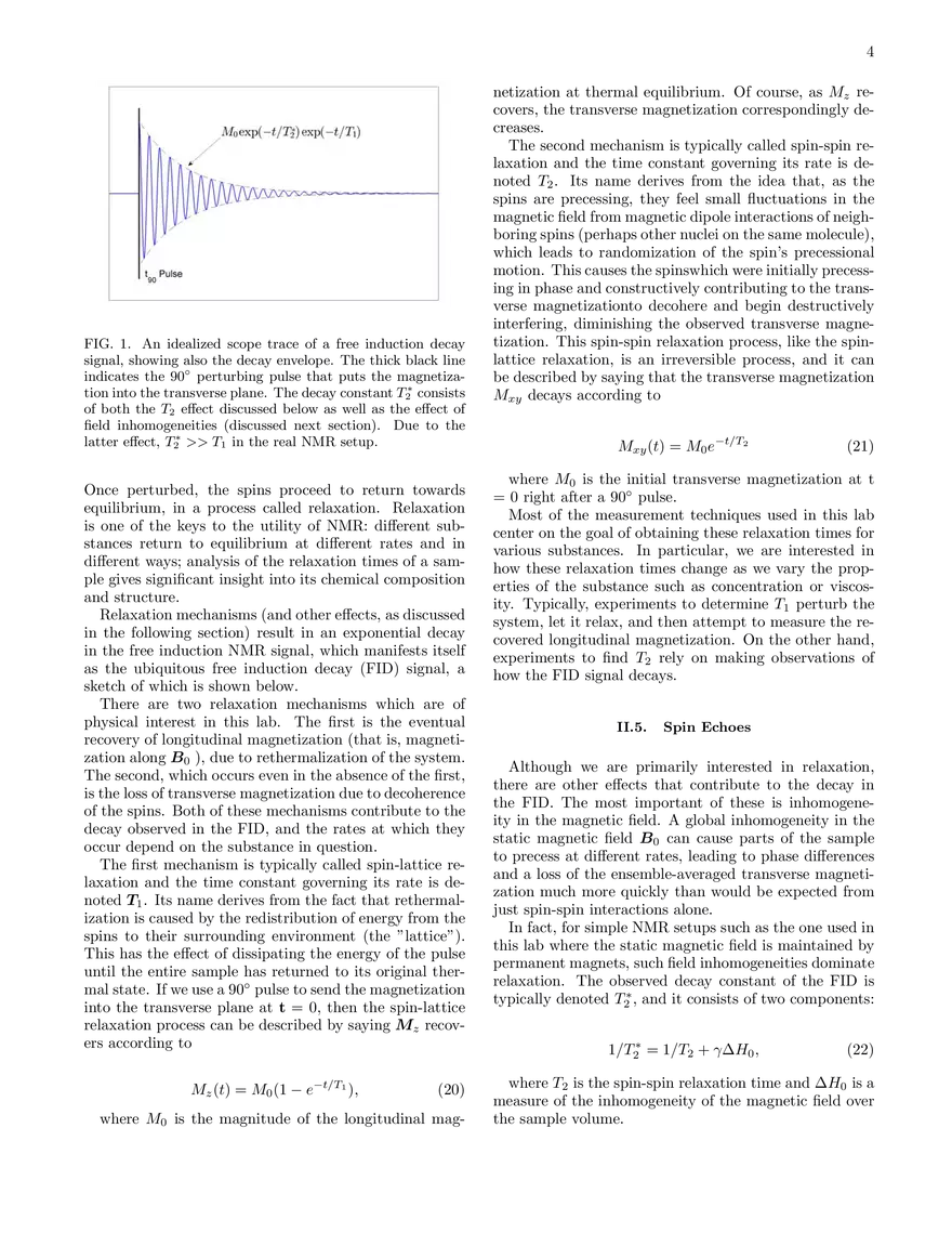 Pulsed Nuclear Magnetic Resonance: Spin Echoes (Lab Guide) - Page 8