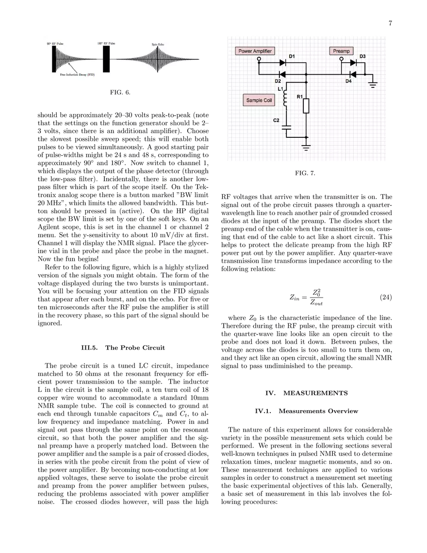 Pulsed Nuclear Magnetic Resonance: Spin Echoes (Lab Guide) - Page 11