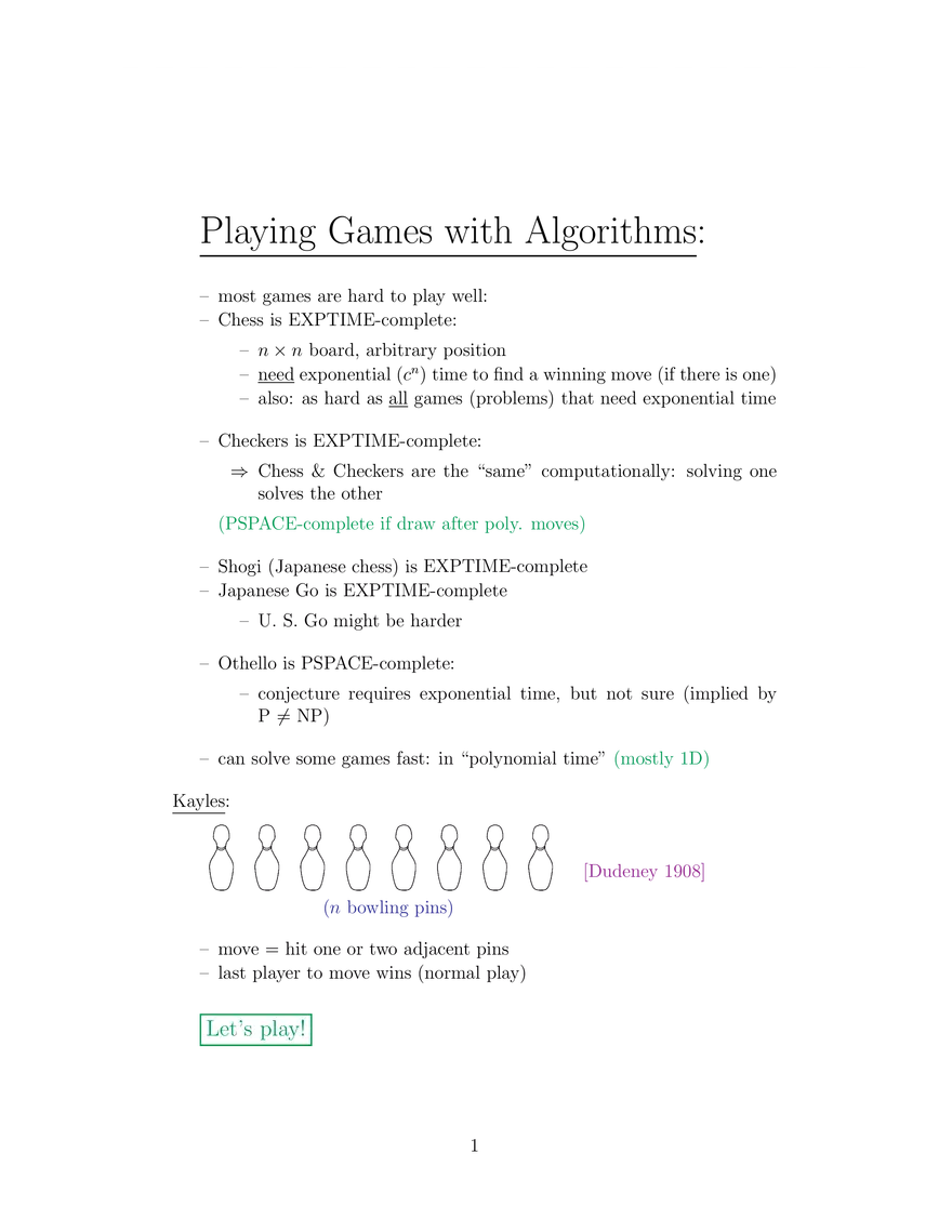 ES.268 Dynamic Programming with Impartial Games, Course Notes 3 - Page 1