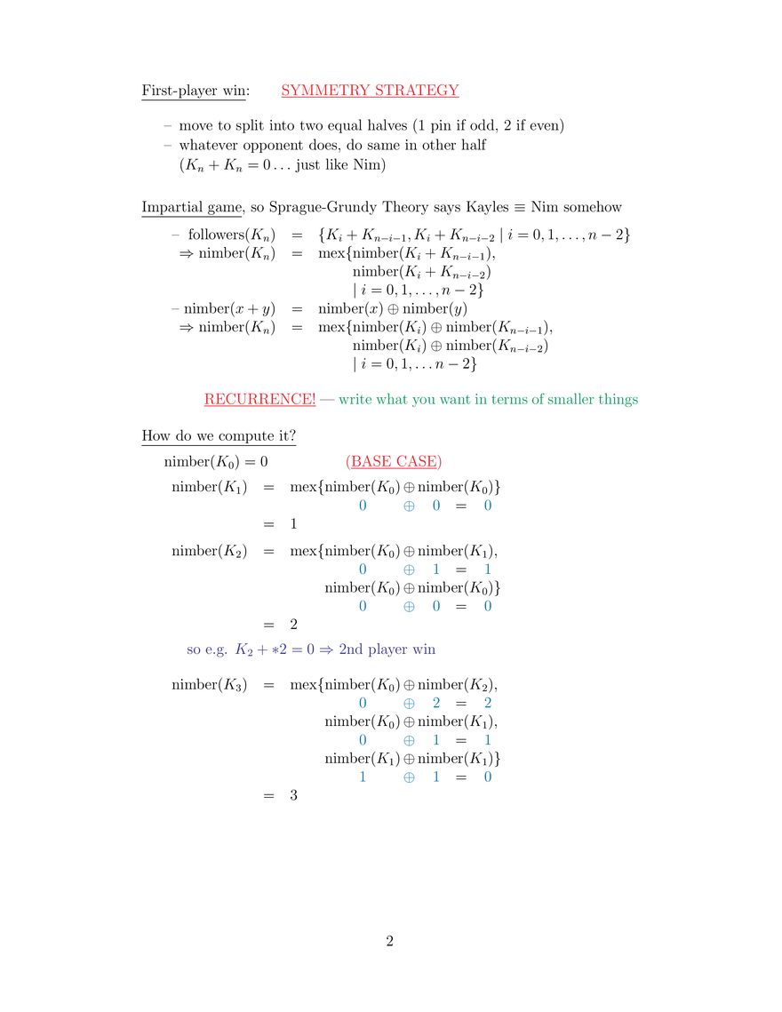 ES.268 Dynamic Programming with Impartial Games, Course Notes 3 - Page 2