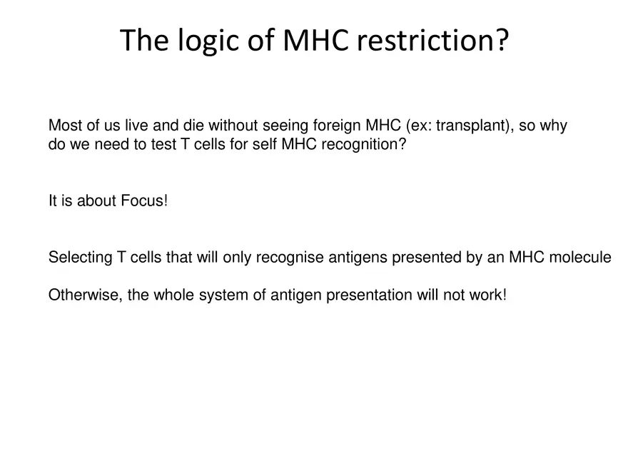 Self Tolerance and MHC Restriction - Page 12