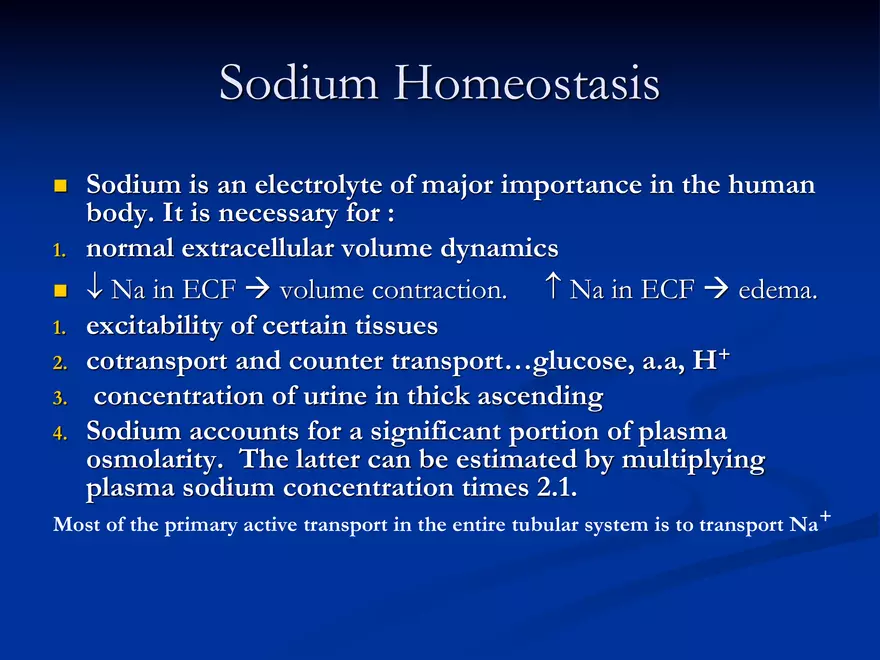 Sodium Homeostasis - Page 1