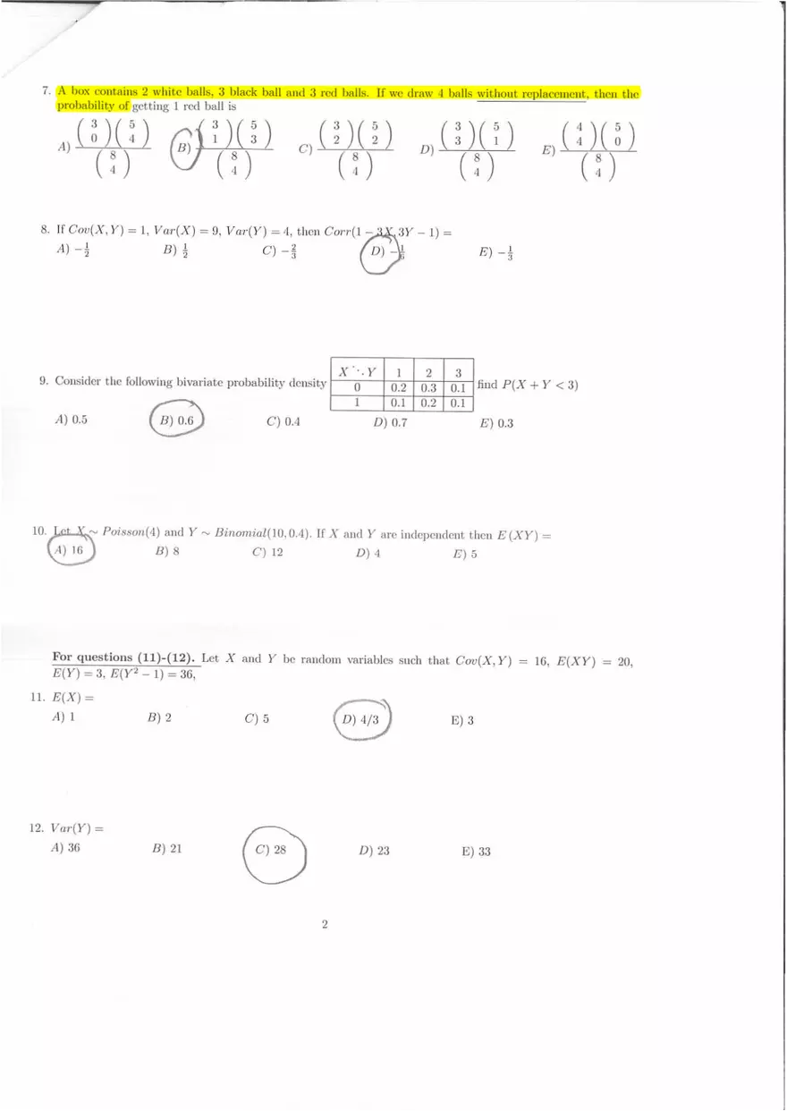 Math Second Exam 2020 - Page 2