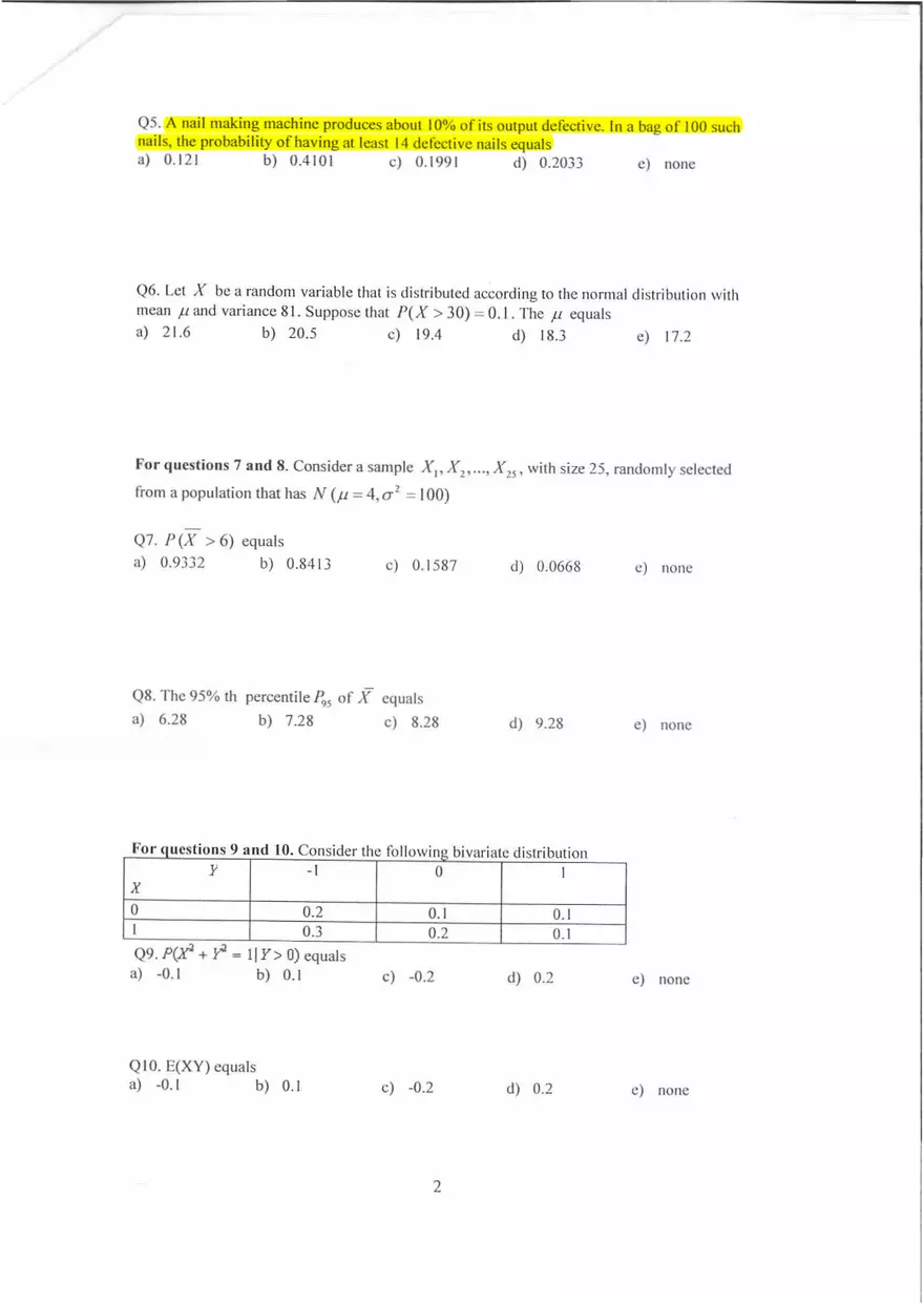 Math Test 2 2021 - Page 2