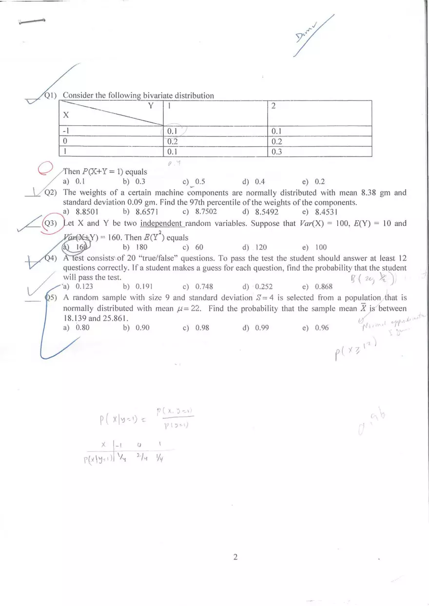 Math Test 2020 - Page 1