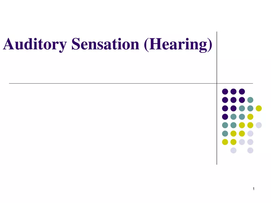 Auditory Sensation (Hearing) - Page 1