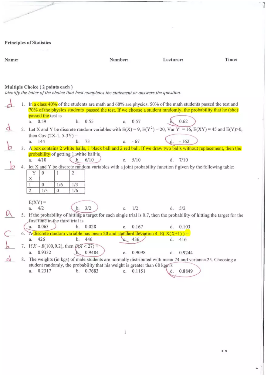 Statistics 2nd Exam 2019 - Page 3