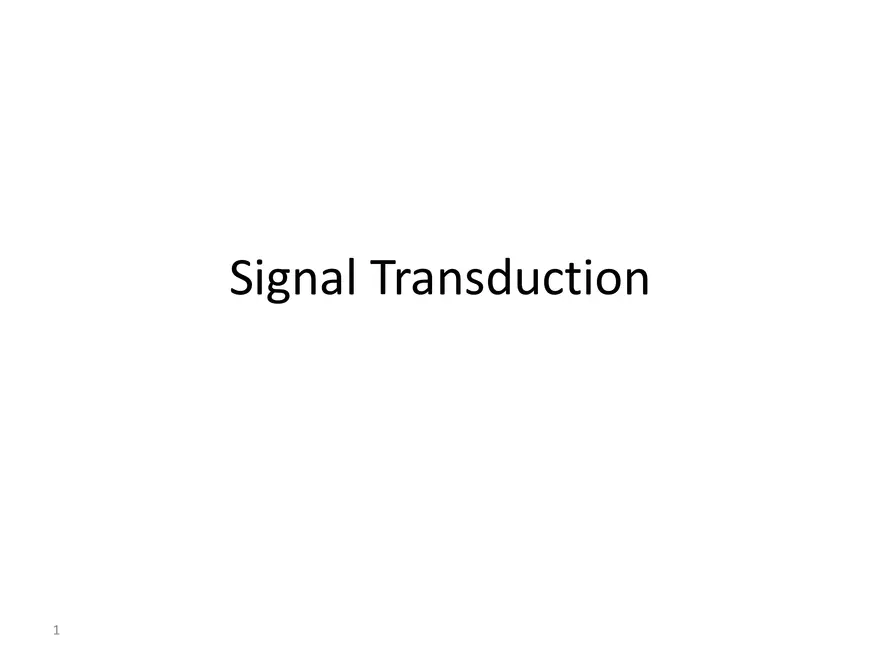 Signal Transduction - Page 1