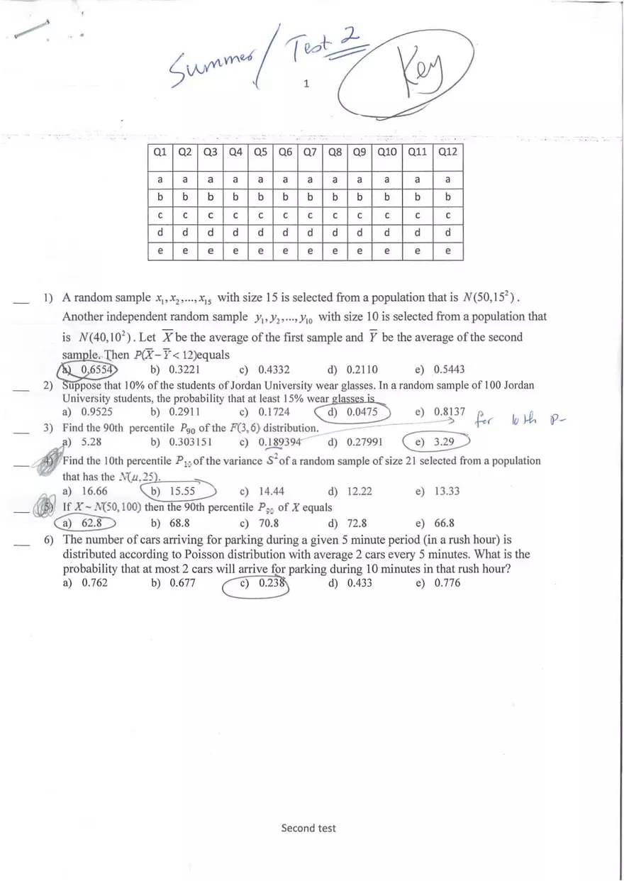 Math Second Test 2020 - Page 1