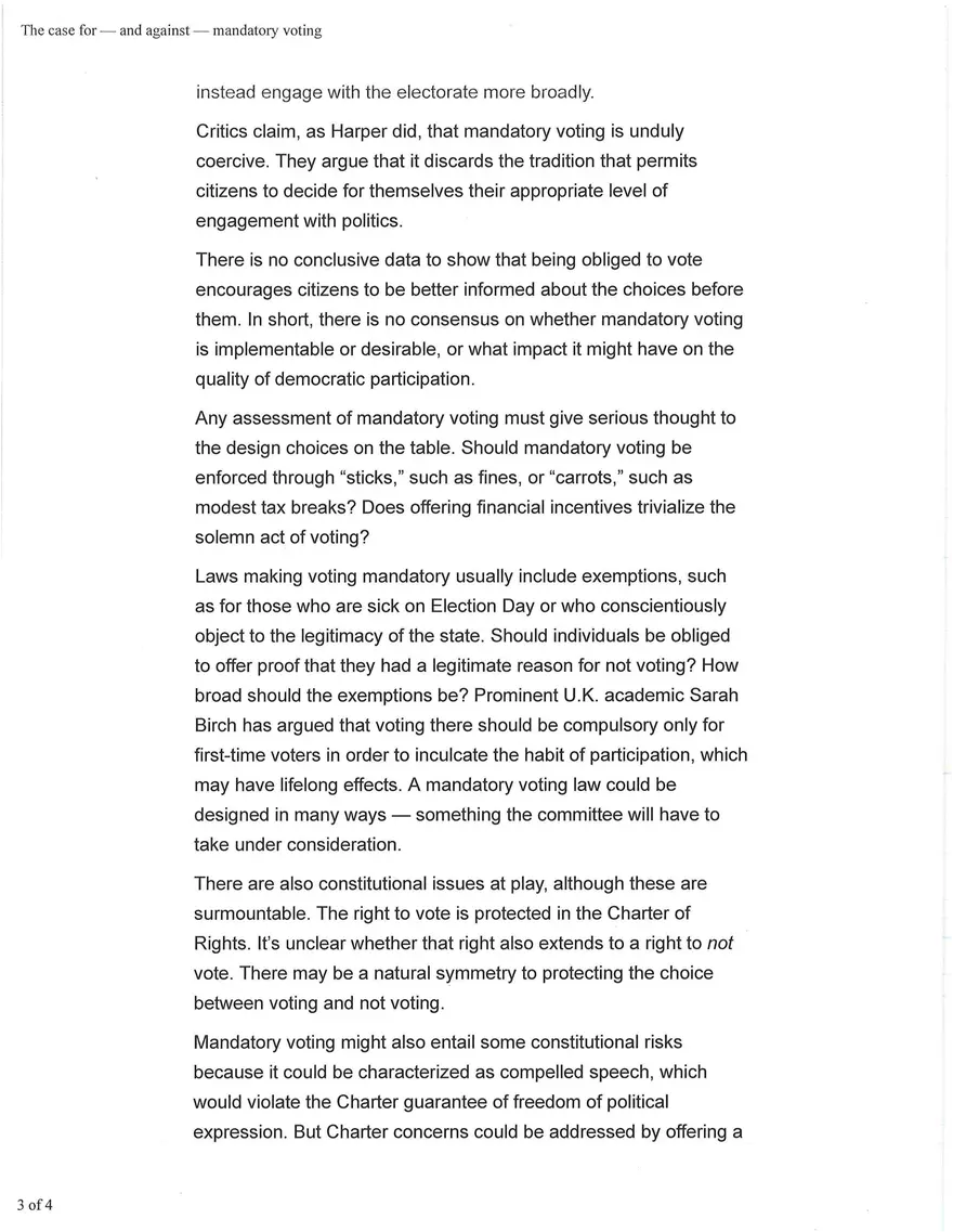 The Case for - and Agaist - Mandatory Voting - Page 3