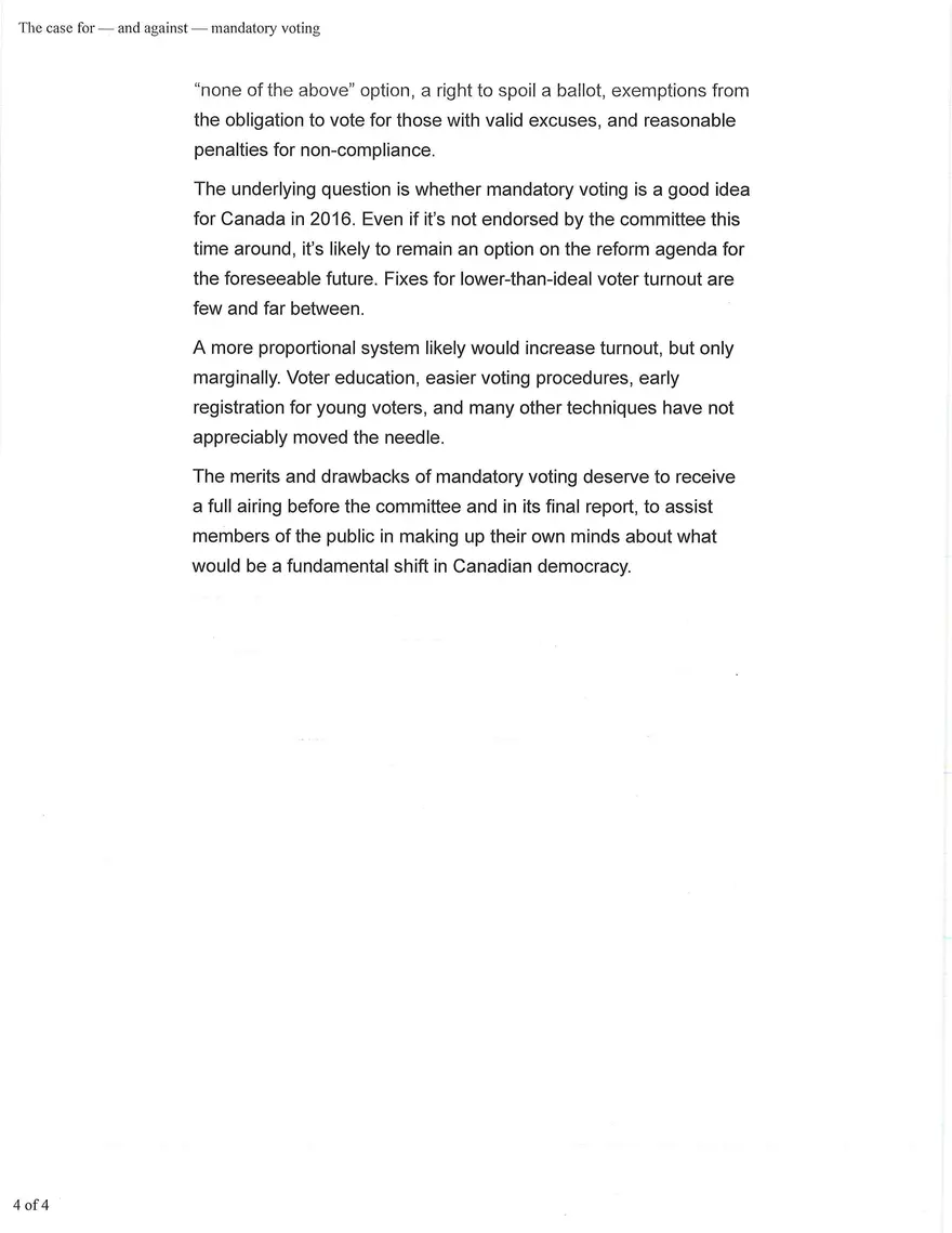 The Case for - and Agaist - Mandatory Voting - Page 4