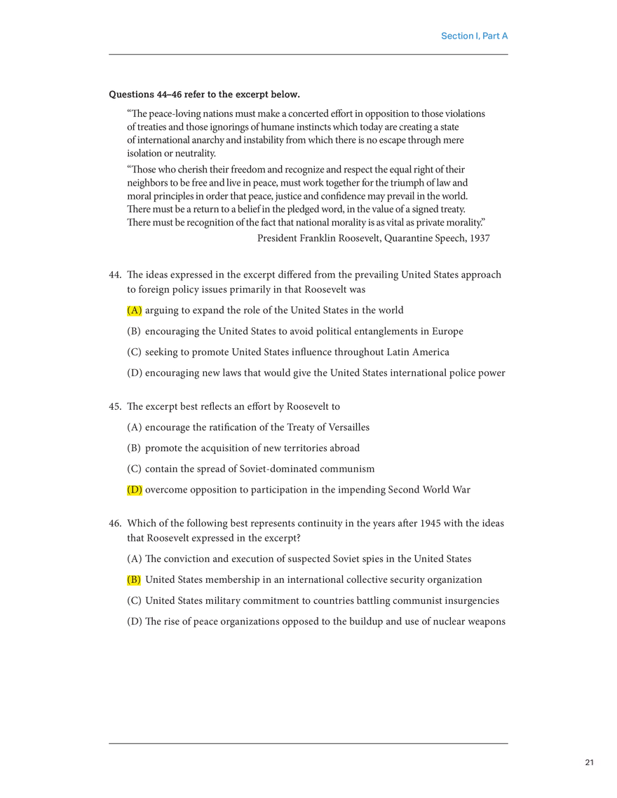 United States History Practice Exam - Page 9