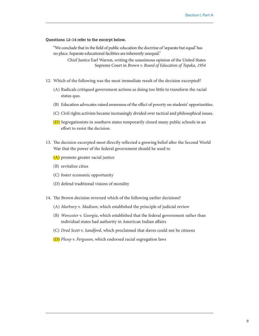 United States History Practice Exam - Page 16
