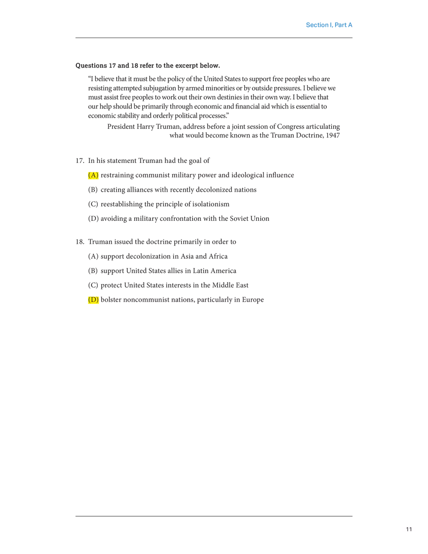 United States History Practice Exam - Page 18