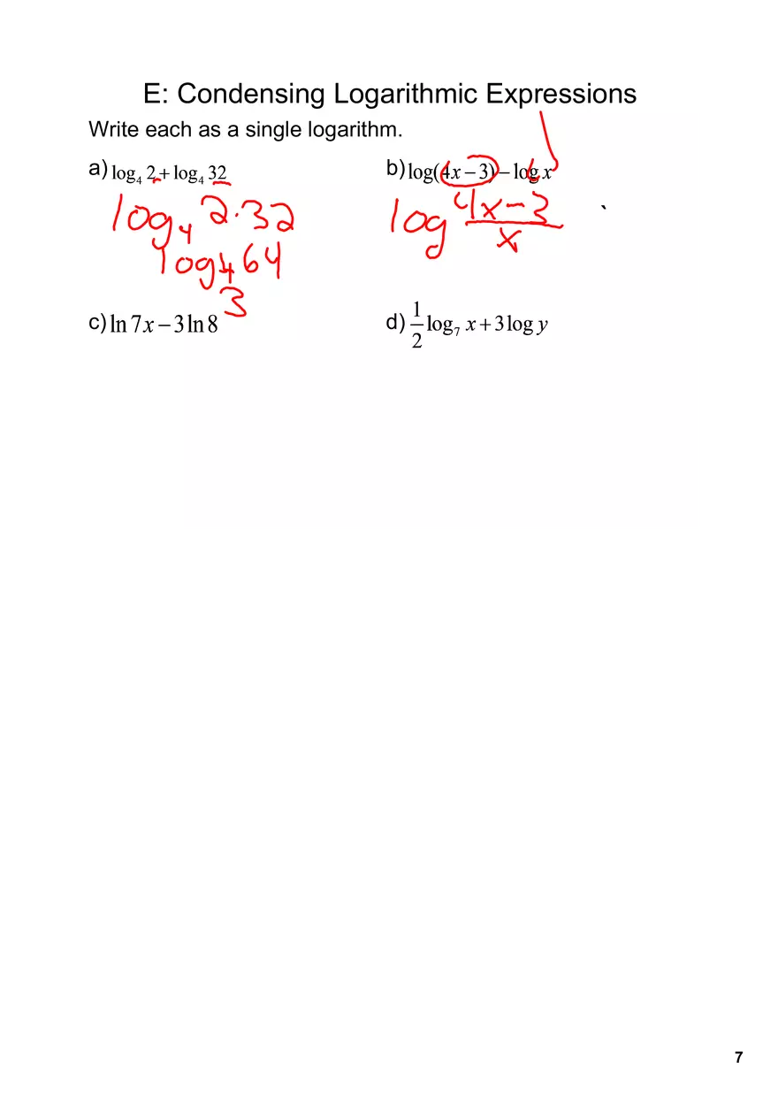 Inverse Properties of Logarithms - Page 7