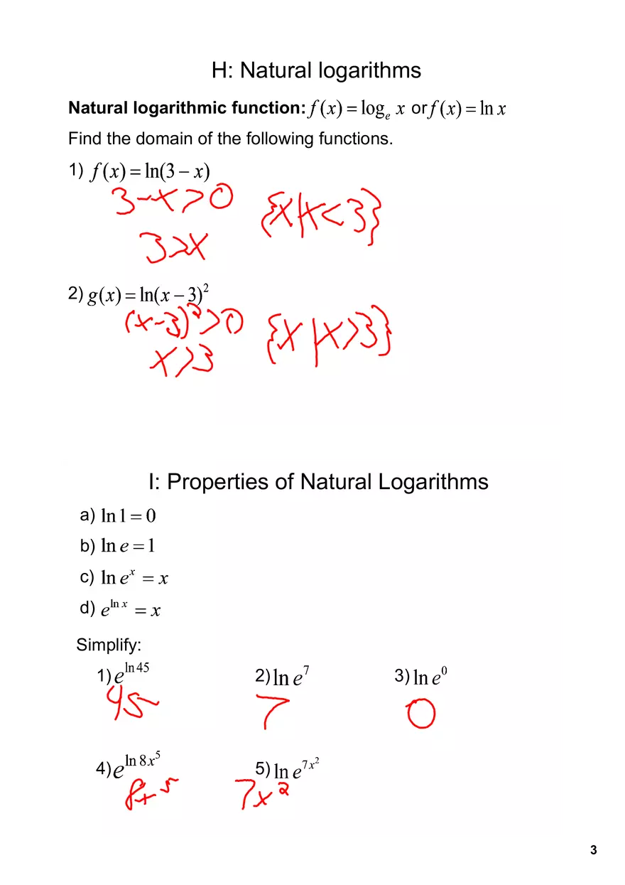 Inverse Properties of Logarithms - Page 3