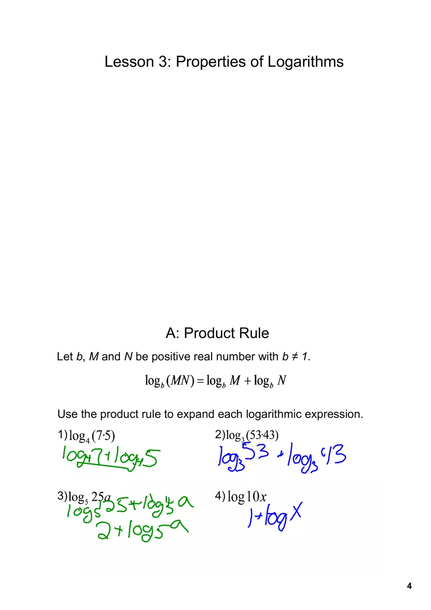 Inverse Properties of Logarithms - Page 4