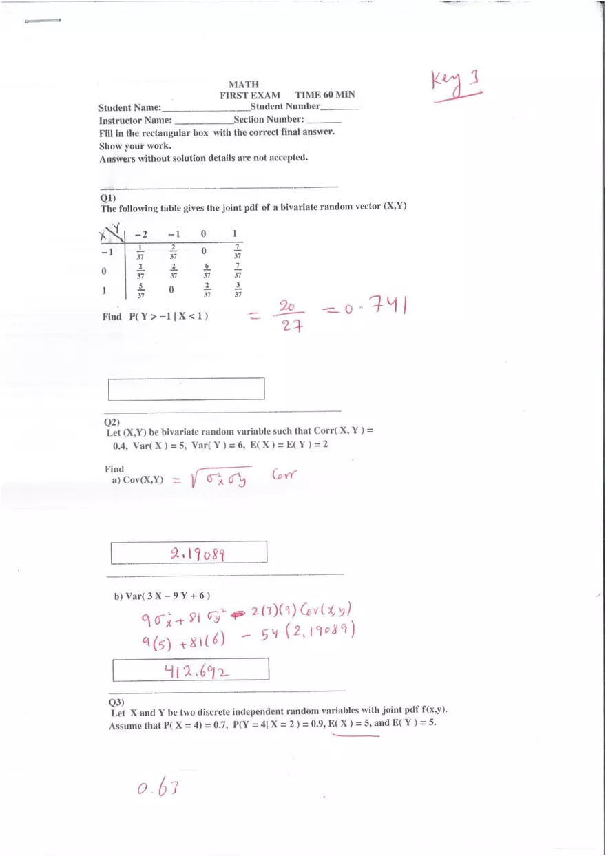 Math First Exam 2020 - Page 1