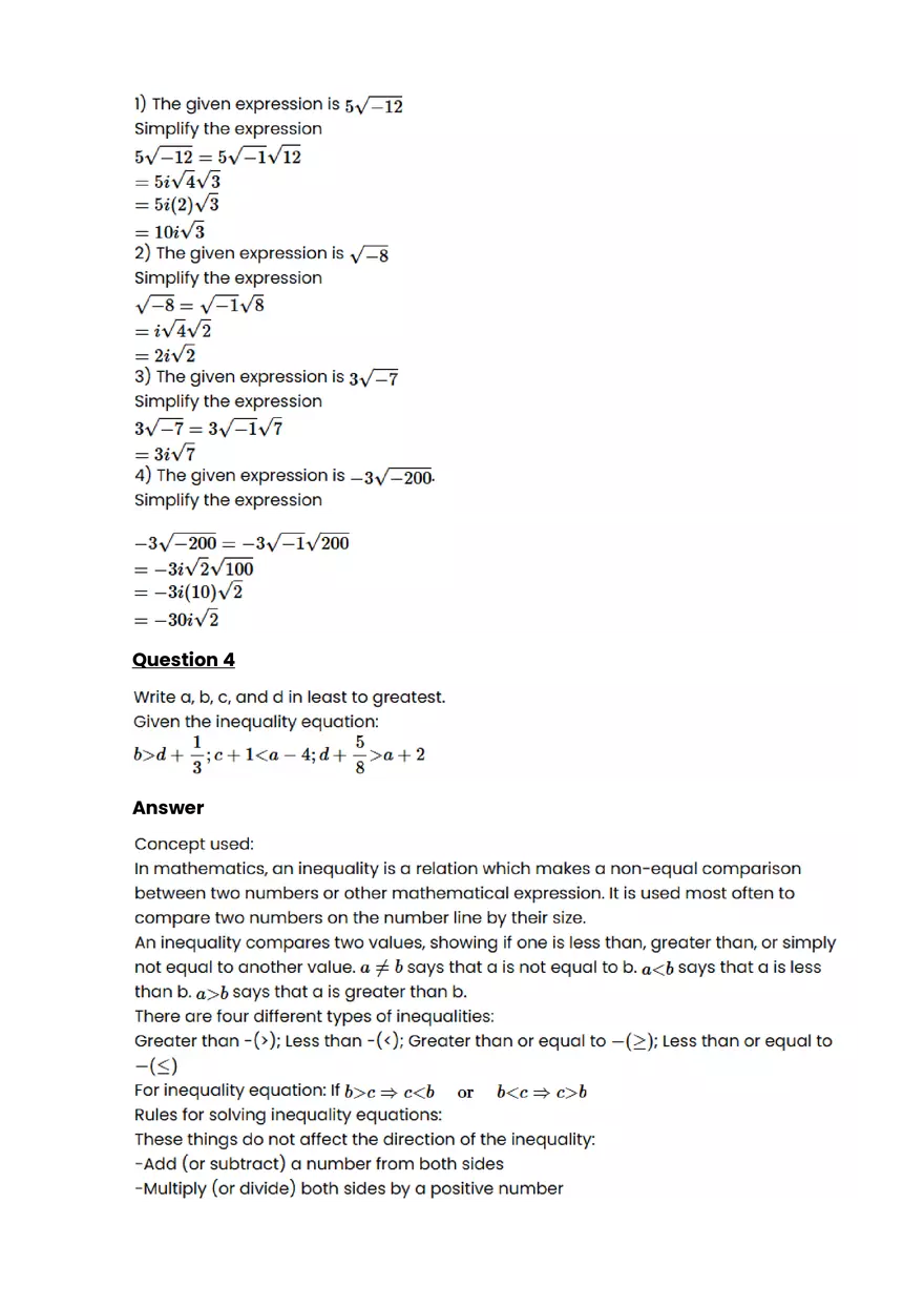 Equations, expressions, and inequalitie #8 - Questions and Answers - Page 3