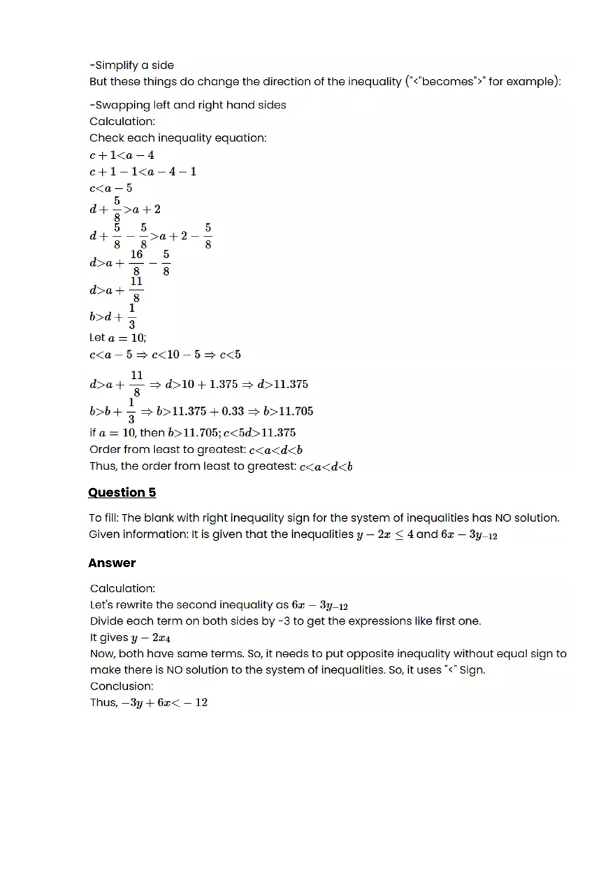Equations, expressions, and inequalitie #8 - Questions and Answers - Page 4