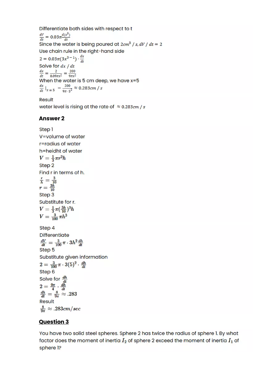 Solid Geometry #2 - Questions and Answers - Page 2