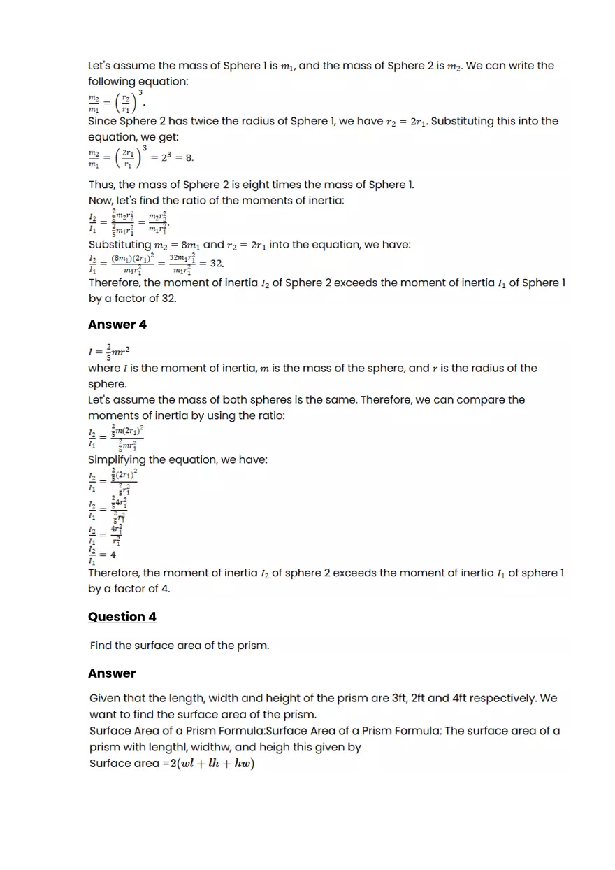 Solid Geometry #2 - Questions and Answers - Page 4