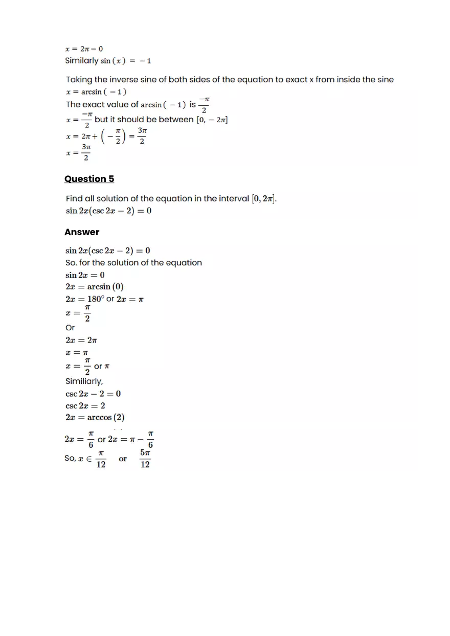 Trigonometry #4 - Questions and Answers - Page 3