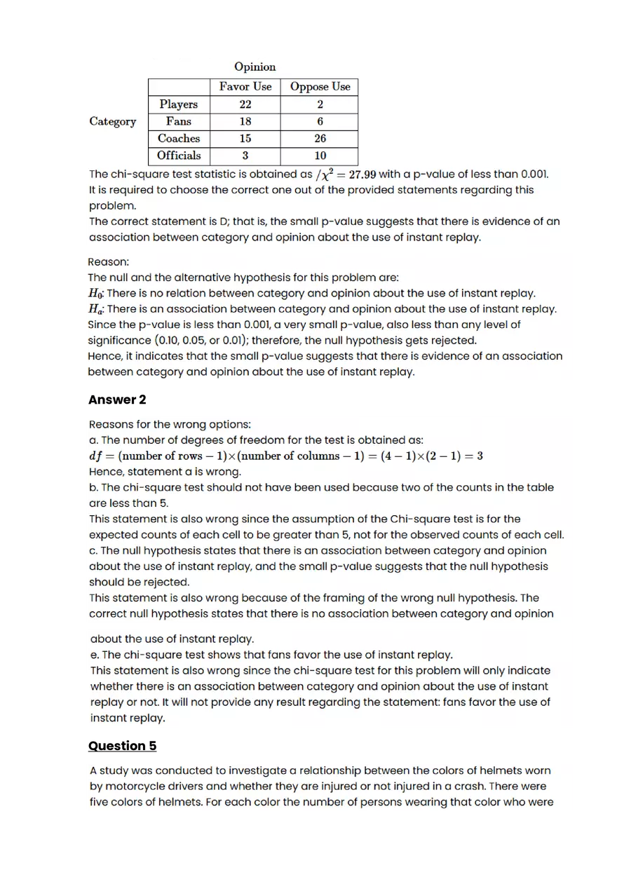 Chi-square tests #1 - Questions and Answers - Page 3