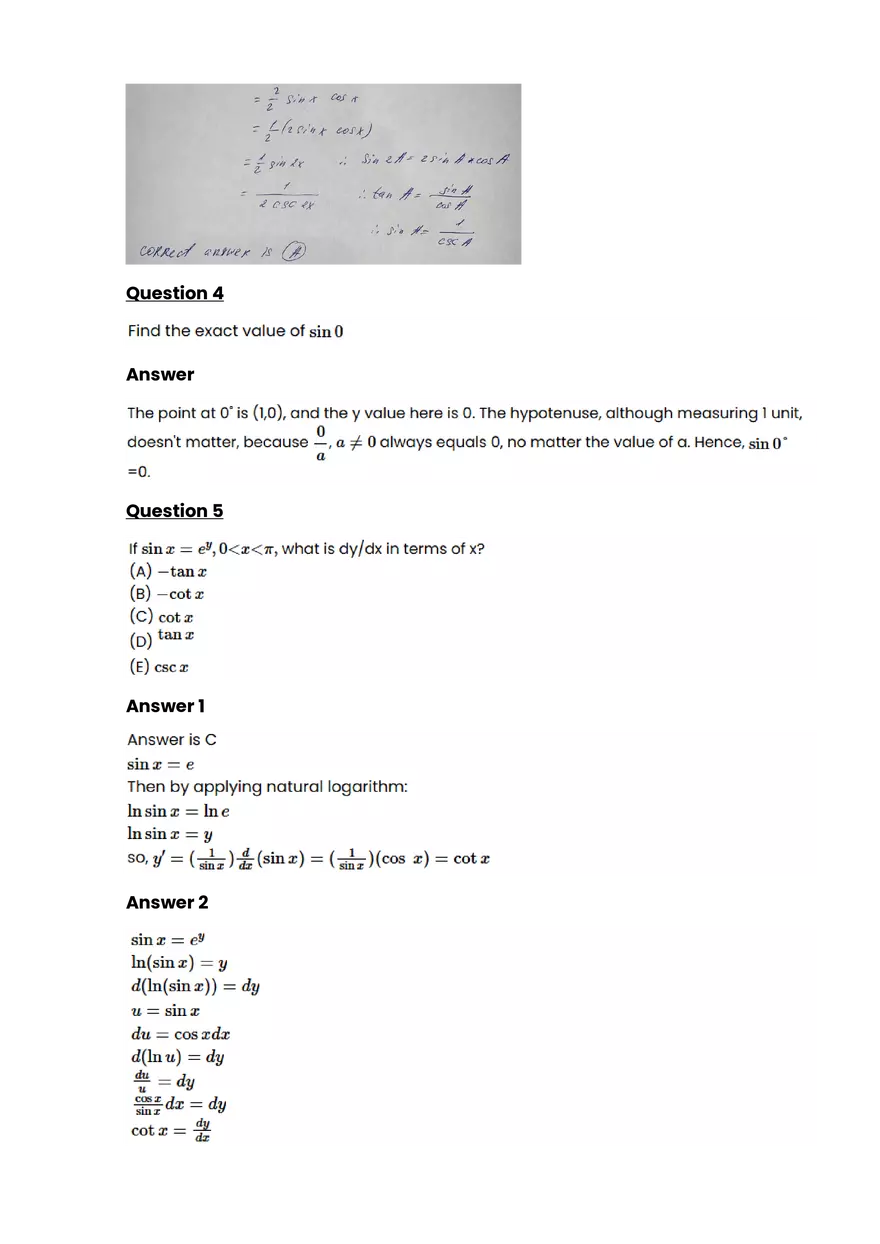 Trigonometric equations and identities #1 - Questions and Answers - Page 2