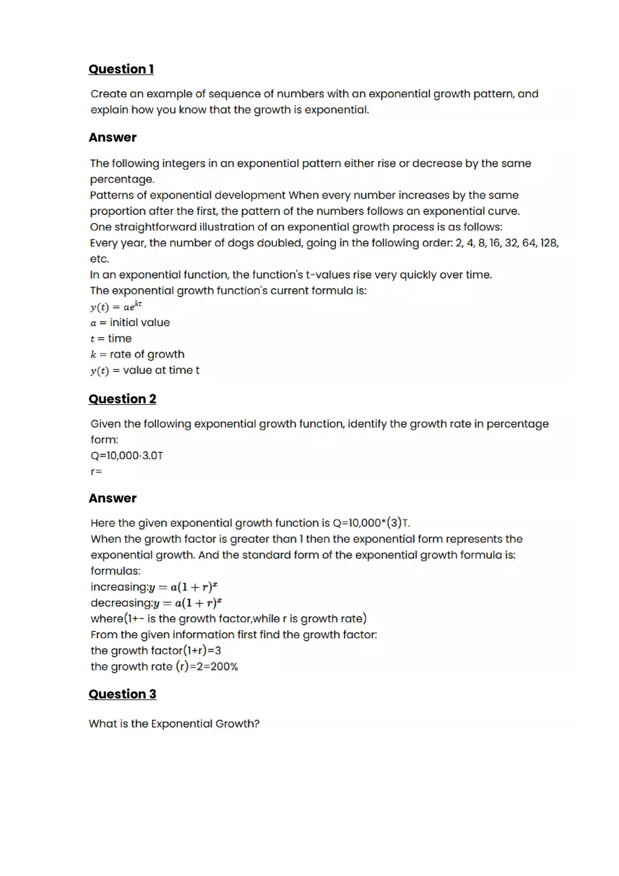 Exponential growth and decay #8 - Questions and Answers - Page 1
