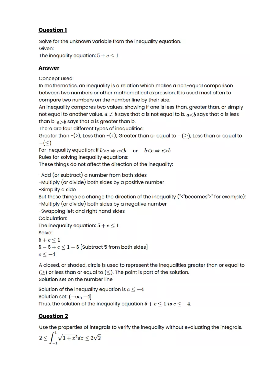 Equations, expressions, and inequalitie #10 - Questions and Answers - Page 1