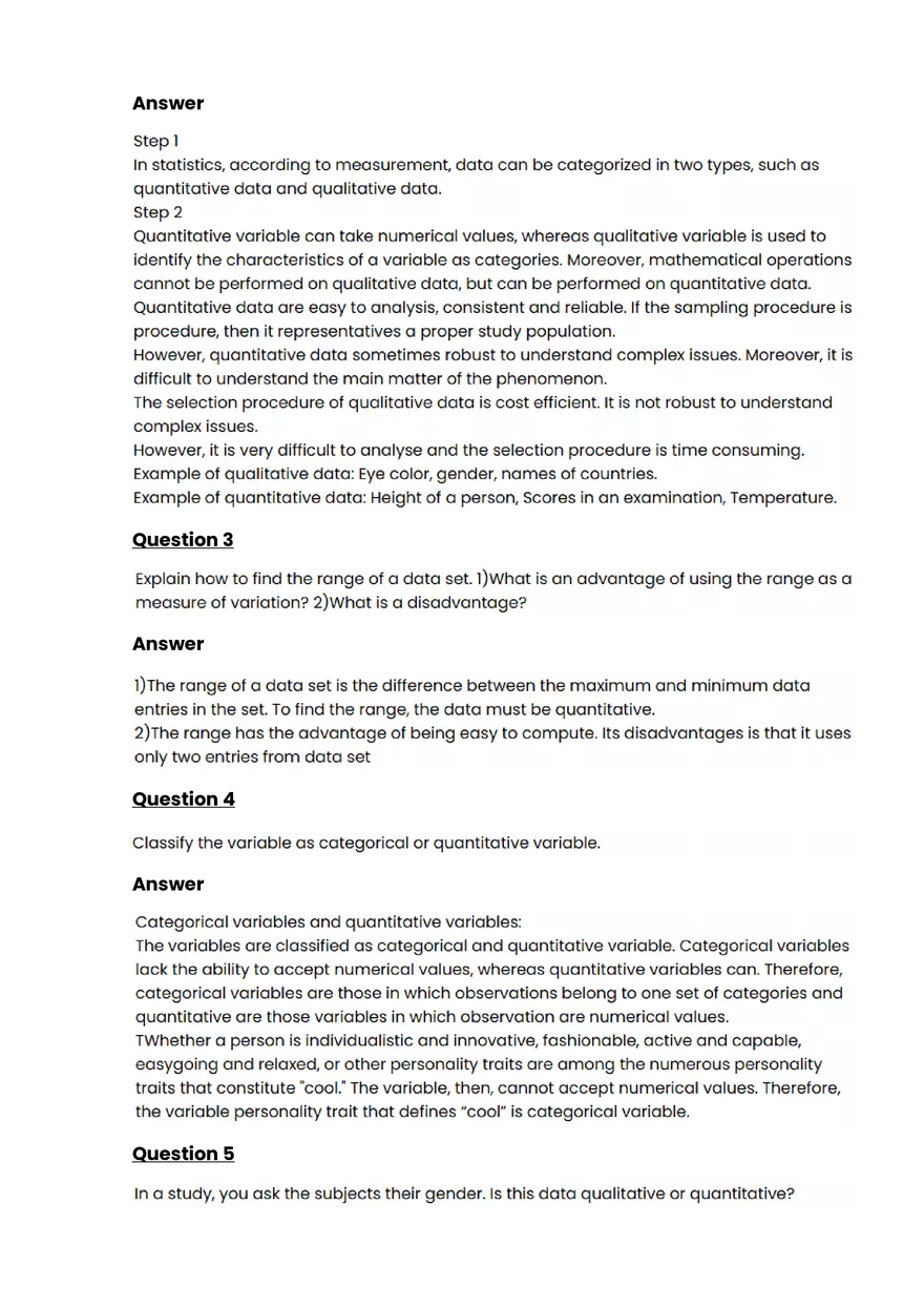 Describing quantitative data #1 - Questions and Answers - Page 2