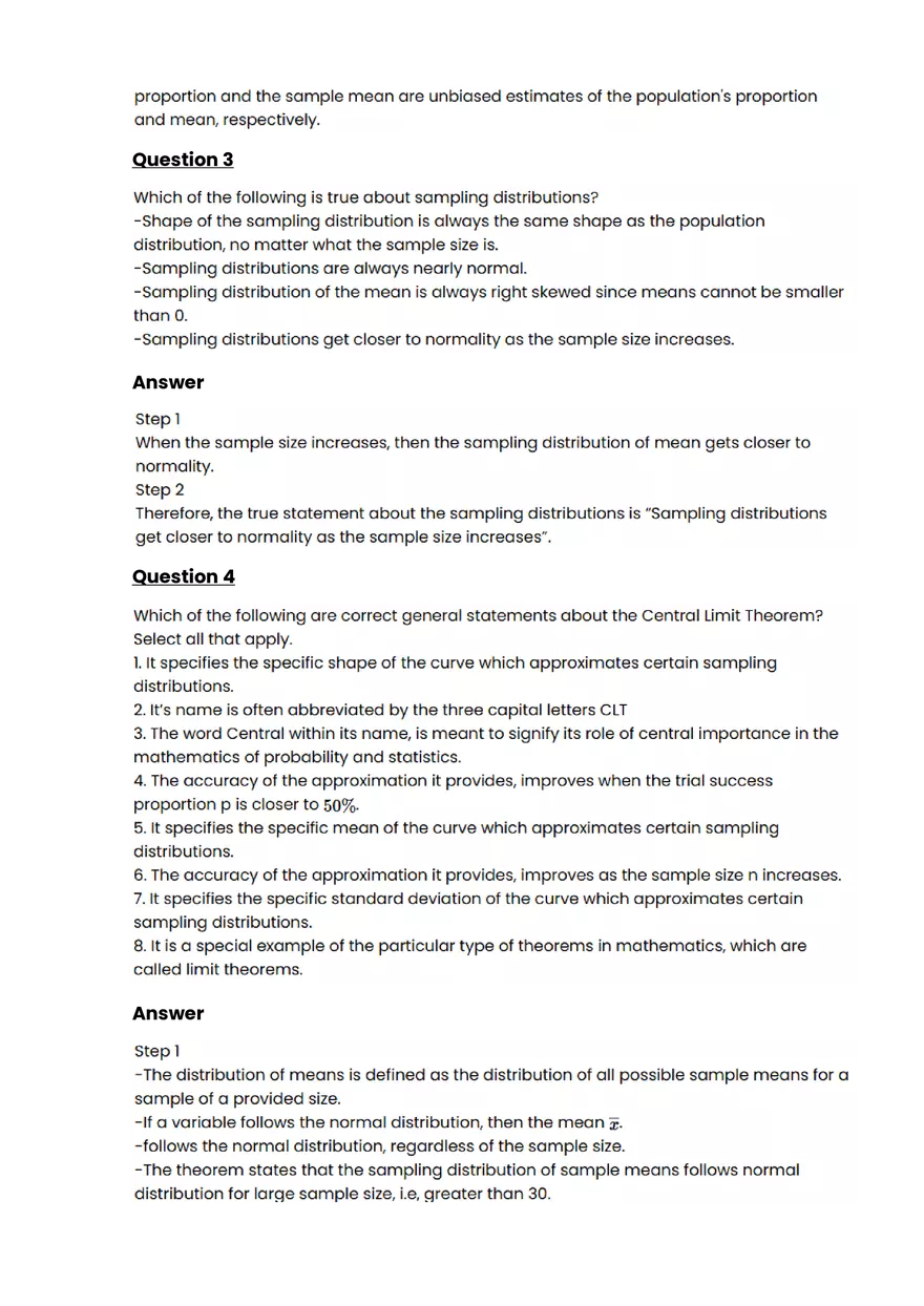 Sampling distributions #2 - Questions and Answers - Page 5