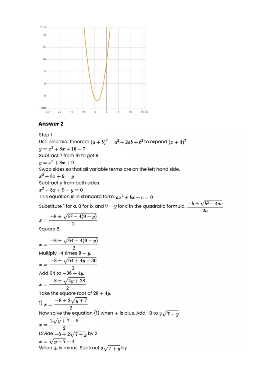 Quadratic function and equation #11 - Questions and Answers - Page 6