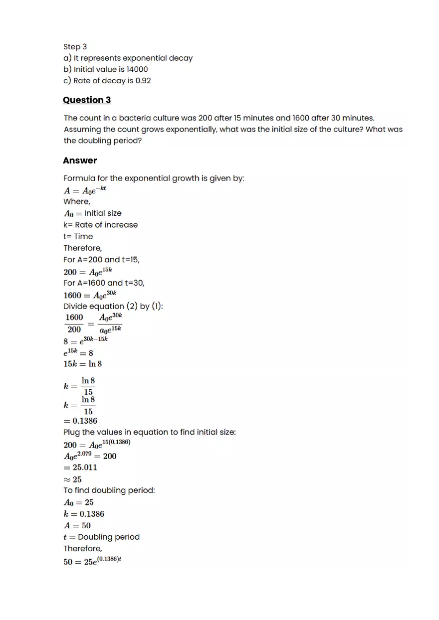 Exponential growth and decay #7 - Questions and Answers - Page 2