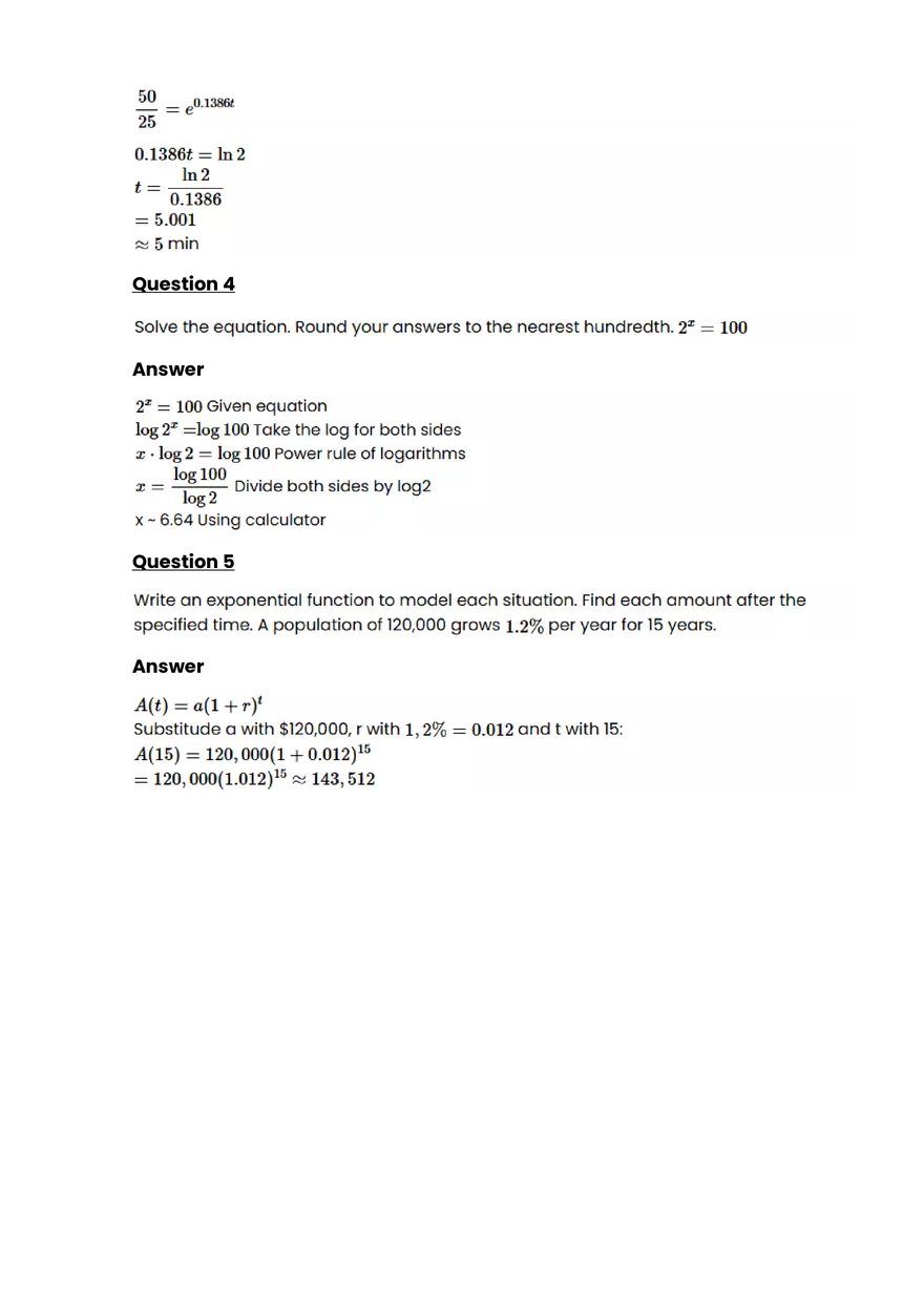 Exponential growth and decay #7 - Questions and Answers - Page 3