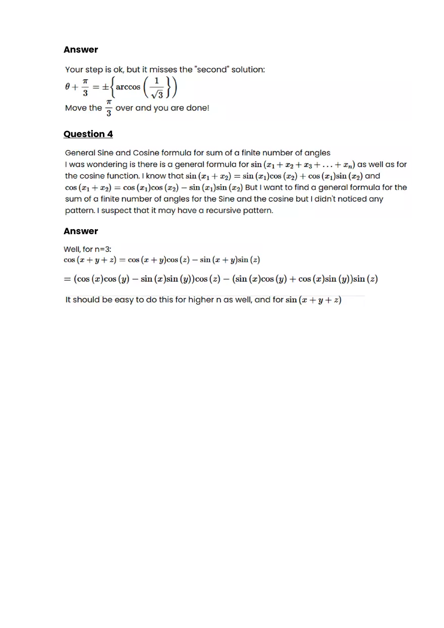 Trigonometry #9 - Questions and Answers - Page 2